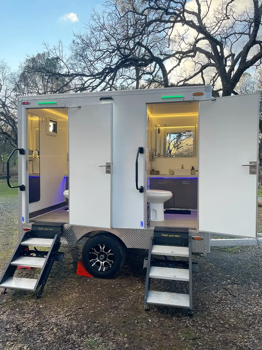 Portable toilet setup of the kind we deliver in Guthrie, Oklahoma
